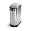 simplehuman 35 Liter, 40 lb / 18.1 kg X-Large Pet Food Storage Container for Dog Food, Cat Food, and Bird Feed, Brushed Stainless Steel
