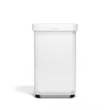 simplehuman Kitchen Trash Can with Lid, Touchless Waste Bin, Large 45 Liter, Rectangular, White Stainless Steel