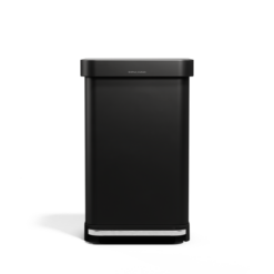simplehuman Kitchen Trash Can with Lid, Touchless Waste Bin, Large 45 Liter, Rectangular, Matte Black