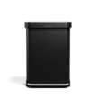simplehuman 55L Liner Rim Rectangular Step Can, Matte Black