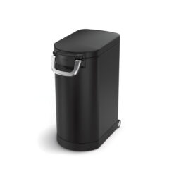 simplehuman 30 Liter, 32 lb / 14.5 kg Large Pet Food Storage Container for Dog Food, Cat Food, and Bird Feed, Matte Black