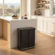 simplehuman 58 Liter, 15.3 Gallon Rectangular Hands-Free Dual Compartment Recycling Kitchen Step Trash Can, Matte Black
