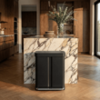 simplehuman 58 Liter, 15.3 Gallon Rectangular Hands-Free Dual Compartment Recycling Kitchen Step Trash Can, Matte Black