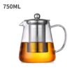 Borosilicate Glass Teapot with Removable Stainless Steel Infuser – Heat-Resistant Clear Tea Kettle