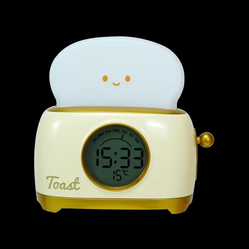 Toaster Night Light Alarm Clock – Rechargeable Bedside Lamp with Clock for Kids Toaster Night Light Alarm Clock – Rechargeable Bedside Lamp with Clock for Kids - Image 2