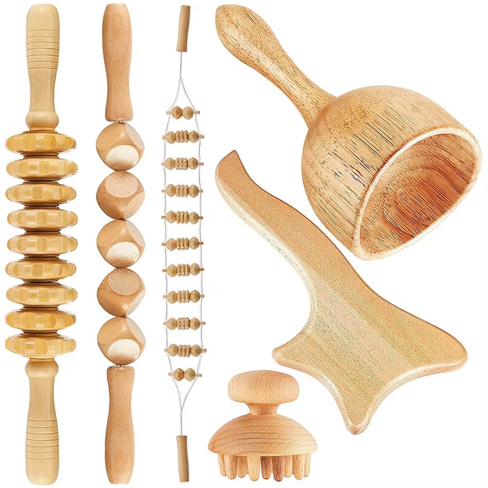 Wood Massage Tool Set 6-in-1 – Handheld Body Massage Rollers and Scraping Tools Wood Massage Tool Set 6-in-1 – Handheld Body Massage Rollers and Scraping Tools