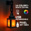 Pixel Style Night Light Lantern – Portable Tabletop Lamp with 16 Colors