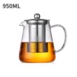 Borosilicate Glass Teapot with Removable Stainless Steel Infuser – Heat-Resistant Clear Tea Kettle