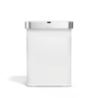 simplehuman Rectangular Sensor Can, 58L Sensor Can Voice and Motion-Activated, White
