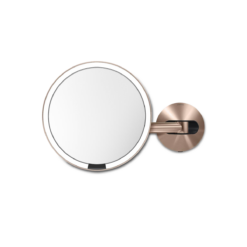 simplehuman 8" Sensor Makeup Mirror, Wall Mount, 5X Magnification, Hard-Wired (100-240v), Rose Gold
