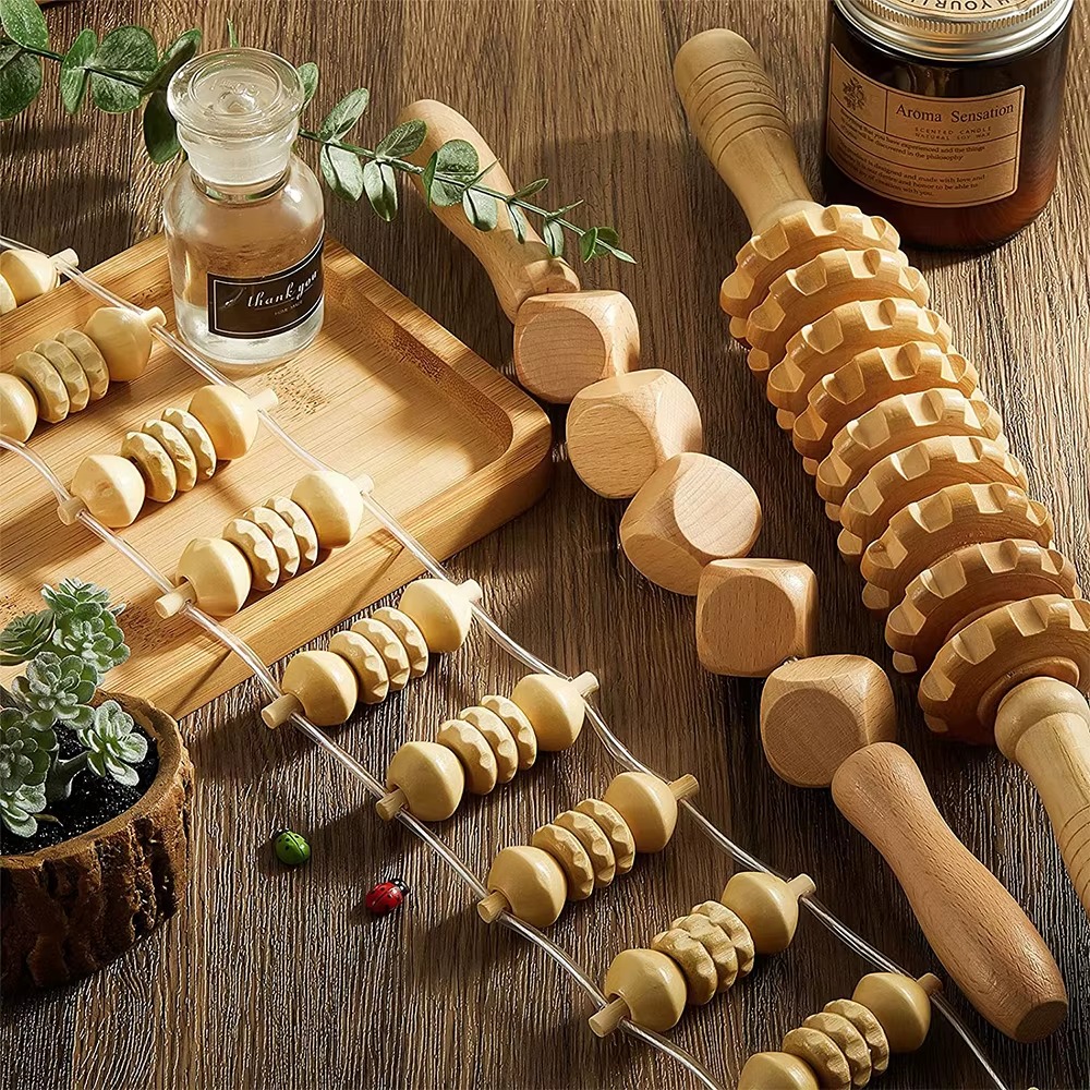 Wood Massage Tool Set 6-in-1 – Handheld Body Massage Rollers and Scraping Tools Wood Massage Tool Set 6-in-1 – Handheld Body Massage Rollers and Scraping Tools - Image 4