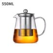 Borosilicate Glass Teapot with Removable Stainless Steel Infuser – Heat-Resistant Clear Tea Kettle