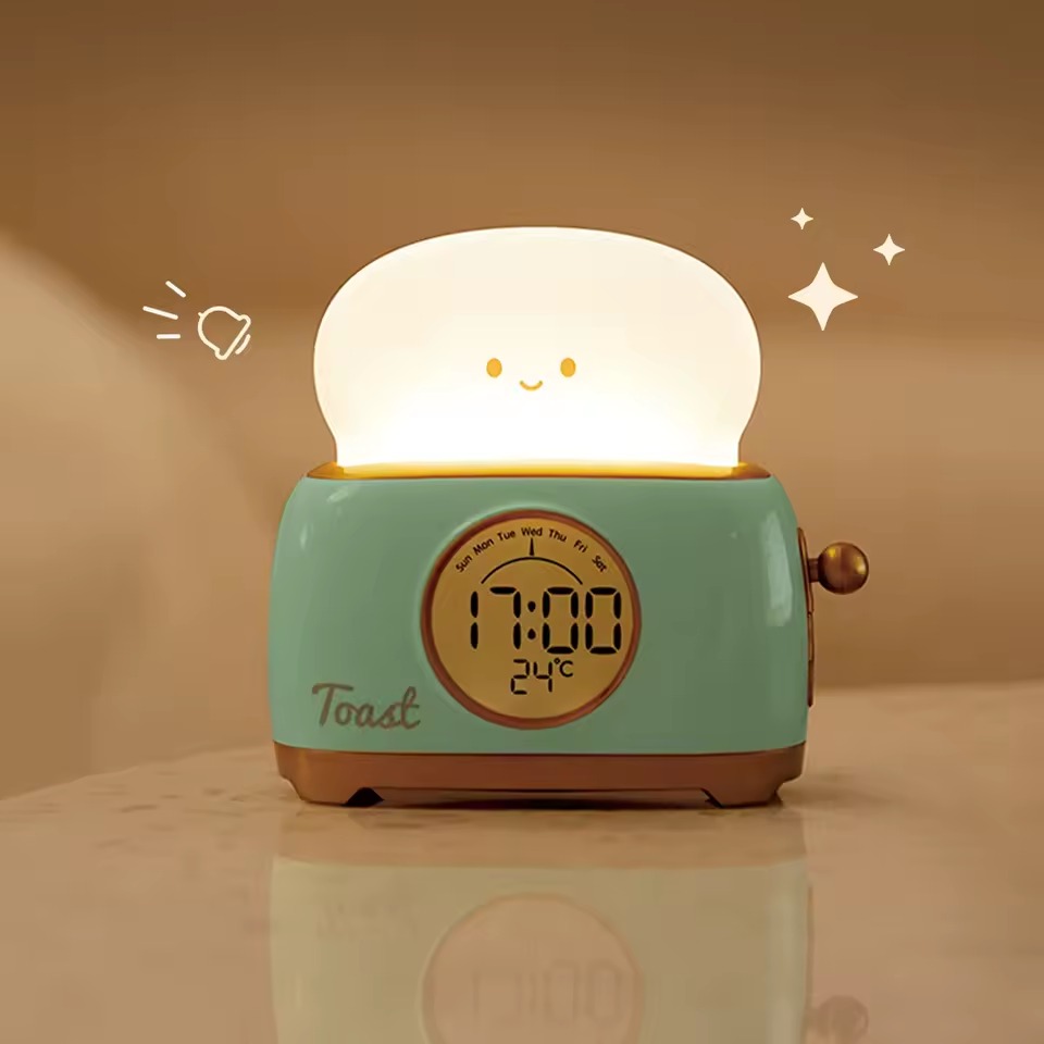 Toaster Night Light Alarm Clock – Rechargeable Bedside Lamp with Clock for Kids Toaster Night Light Alarm Clock – Rechargeable Bedside Lamp with Clock for Kids - Image 10