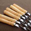 55cm Stainless Steel BBQ Skewer with Wooden Handle – Reusable Kebab Stick