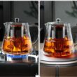 Borosilicate Glass Teapot with Removable Stainless Steel Infuser – Heat-Resistant Clear Tea Kettle