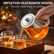 Borosilicate Glass Teapot with Removable Stainless Steel Infuser – Heat-Resistant Clear Tea Kettle
