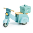 Tender Leaf Toys - Delivery Scooter - Wooden Ride-On Toy for Toddlers with Rubber Trimmed Wheels - Role-Play Scooter with Canvas Bag - Develop Social, Language and Gross Motor Skills - Age 2+