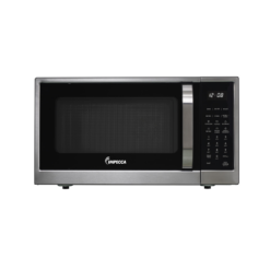 Impecca 1.3 Cu. Ft. Microwave Oven with Powerful Convection, Air fry, Roast, Large 12.8" turntable, Durable Stainless Steel Interior, White LED Display, Defrost, Child Lock, Shortcut Buttons, Touchpad