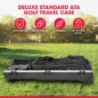 SKB Staff ATA Hard Shell Plastic Golf Travel Case for Cart Bags with Wheels - Heavy-Duty Rolling Club and Driver Carrier for Airline Transport, Impact-Resistant with TSA Locking Latches