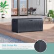 Suncast Outdoor Storage Box - 73 Gallon Cyberspace Resin Wicker Deck Box with Lockable Lid, Outdoor Storage Bin for Patio Cushions, Shoes, Pool & Garden Gear, Made in USA