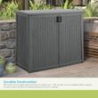 Suncast Resin Outdoor Storage Cabinet, Cool Gray Wicker Resin Outdoor Cabinet, Weatherproof, Lockable Outside Storage for Patio, Deck, Balcony, Porch, Backyard, or Garden, Made in the USA