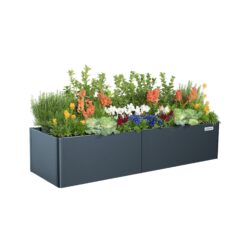 Vego Garden 22-cu ft 27-in W x 83-in L x 17-in H Midnight Blue Galvanized Metal Raised Garden Bed