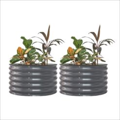 Vego Garden 7-cu ft 30-in W x 30-in L x 17-in H Modern Gray Galvanized Metal Raised Garden Bed