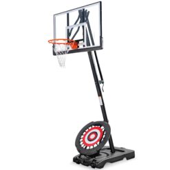 IE Sports Portable Basketball Hoop with Adjustable Height with 44 Inch Backboard and Rebounder