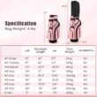 Slickblue Womens Complete Golf Club Set with Stand Bag for Beginner and Adult Golfers Includes Driver Woods Irons Putter for Home or Course Use Pink