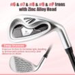 Slickblue Womens Complete Golf Club Set with Stand Bag for Beginner and Adult Golfers Includes Driver Woods Irons Putter for Home or Course Use Pink