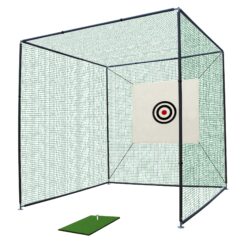 LUXEYARD 10X10X10FT Golf Practice Net Cage w Metal Frame Hitting Net Kit Indoor Outdoor
