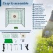 Tatayosi 10 ft x 10 ft Metal Frame Golf Practice Net Cage with Hitting Net Kit