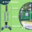 Tatayosi Golf Practice Net Cage 10 x 10 x 10FT Metal Frame Hitting Net Kit for Backyard Golf Batting Cage Netting Golf Training Simulators for Home