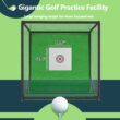 Tatayosi Golf Practice Net Cage 10 x 10 x 10FT Metal Frame Hitting Net Kit for Backyard Golf Batting Cage Netting Golf Training Simulators for Home