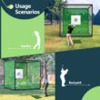 Tatayosi Golf Practice Net Cage 10 x 10 x 10FT Metal Frame Hitting Net Kit for Backyard Golf Batting Cage Netting Golf Training Simulators for Home