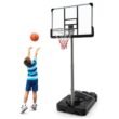 Slickblue Indoor Outdoor Portable Family Basketball Hoop with 44-In Backboard - Black and Gray