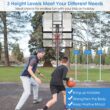 Slickblue Indoor Outdoor Portable Family Basketball Hoop with 44-In Backboard - Black and Gray