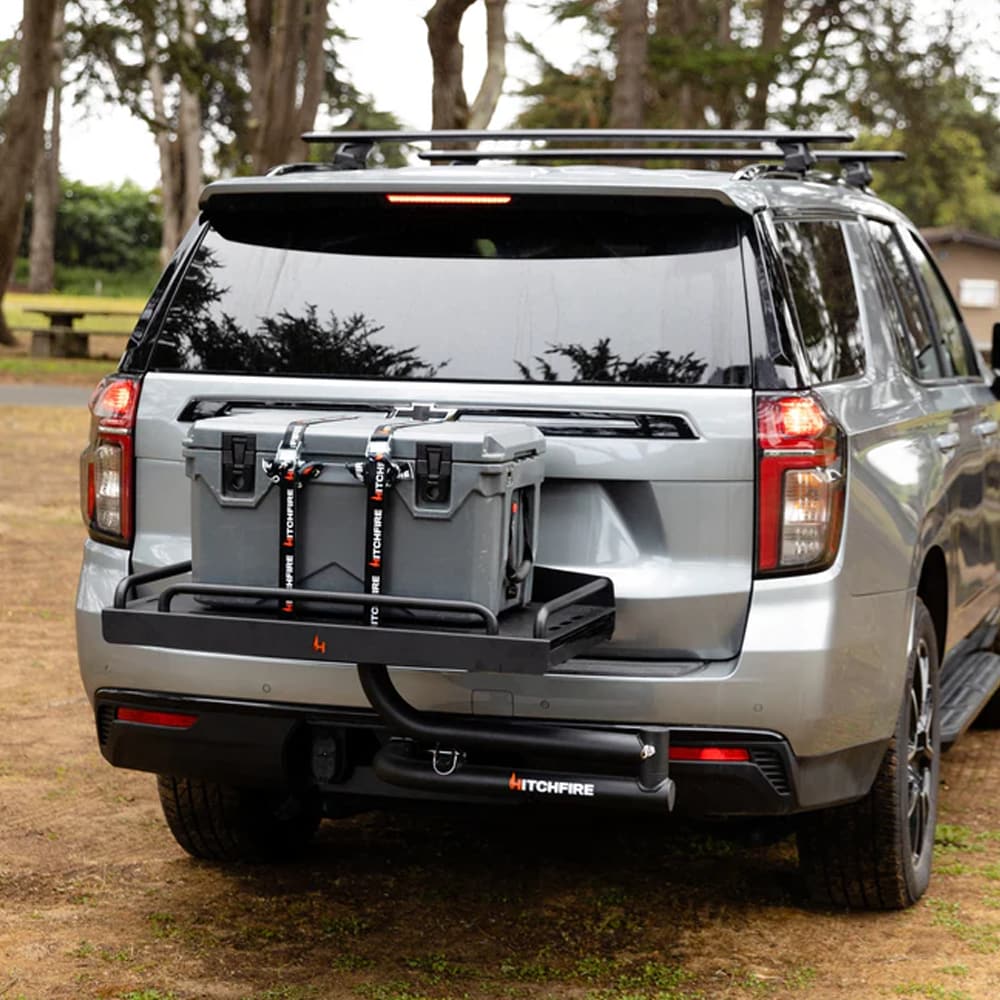 Hitchfire Ledge 38-in L x 24-in W x 9-in H Steel Hitch Cargo tray Hitchfire Ledge 38-in L x 24-in W x 9-in H Steel Hitch Cargo tray