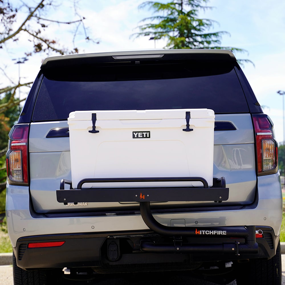 Hitchfire Ledge 38-in L x 24-in W x 9-in H Steel Hitch Cargo tray Hitchfire Ledge 38-in L x 24-in W x 9-in H Steel Hitch Cargo tray