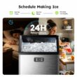 SIMZLIFE 200lbs/24H Commercial Ice Maker Machine with 65 lbs Storage and Smart LCD Panel in Silver Stainless Steel