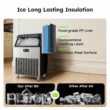 SIMZLIFE 200lbs/24H Commercial Ice Maker Machine with 65 lbs Storage and Smart LCD Panel in Silver Stainless Steel