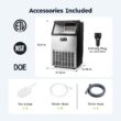SIMZLIFE 100lbs/24H Commercial Full Size Cubes Ice Maker Machine with 33 lbs Storage and Efficient Compressor in Silver