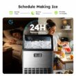 SIMZLIFE 100lbs/24H Commercial Full Size Cubes Ice Maker Machine with 33 lbs Storage and Efficient Compressor in Silver