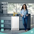 Euhomy 15 in 66lbs/24H Bulit-in/Freestanding Nugget Ice Maker in silver with Ice Full Alert and Auto-Cleaning