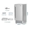 Euhomy 15 in 66lbs/24H Bulit-in/Freestanding Nugget Ice Maker in silver with Ice Full Alert and Auto-Cleaning