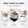 Carepod One Stainless Steel Humidifier for Large Room, Quiet & Safe for Baby, Only 3 Washable Parts & Easy to Clean, Ultrasonic Cool Mist Humidifiers for Bedroom, Filter-Free, Lasts 30Hrs (1Gal/4L)