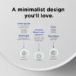 Carepod One Plus Stainless Steel Humidifier for Large Room with Mood Light, Quiet & Safe for Baby, Only 3 Washable Parts, Easy to Clean Ultrasonic Cool Mist Humidifiers for Bedroom for 30Hrs (1Gal/4L)
