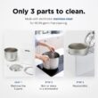 Carepod Cube Plus X50V Stainless Steel Humidifier - Easy to Clean, 3 Mist Level Settings, Auto-Humidity & Auto Shut-Off Feature, One Touch Built-in Sanitization, No Filters, Lasts 32Hrs (1.1Gal/4.2L)