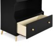 Delta Children Essex Convertible Changing Table with Drawer, Ebony/Natural