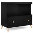 Delta Children Essex Convertible Changing Table with Drawer, Ebony/Natural